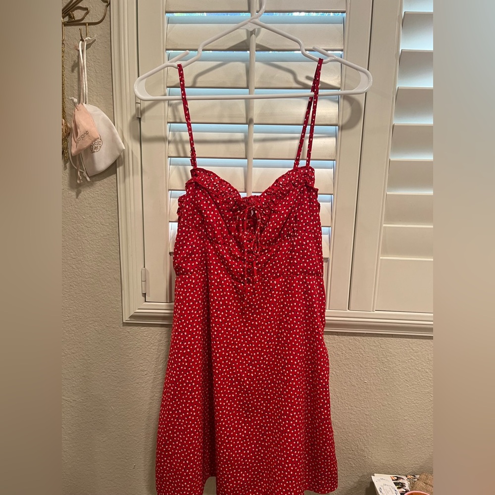 Princess Polly Red and White Textured Dress